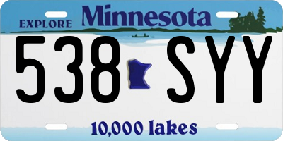 MN license plate 538SYY