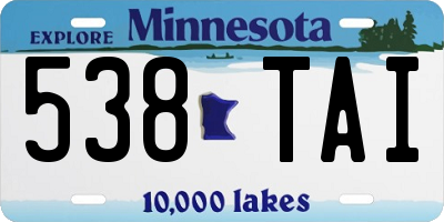 MN license plate 538TAI
