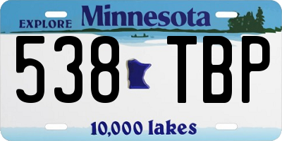 MN license plate 538TBP