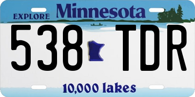 MN license plate 538TDR