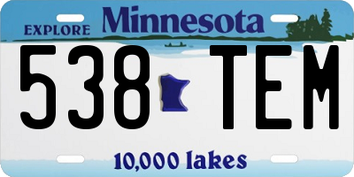 MN license plate 538TEM