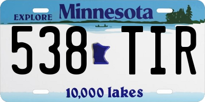 MN license plate 538TIR