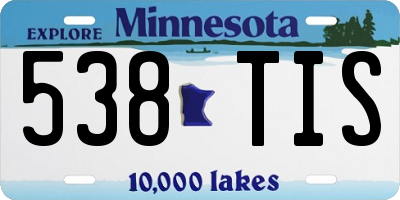 MN license plate 538TIS