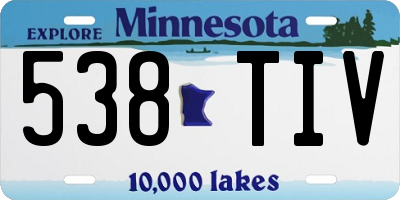 MN license plate 538TIV