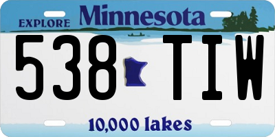 MN license plate 538TIW