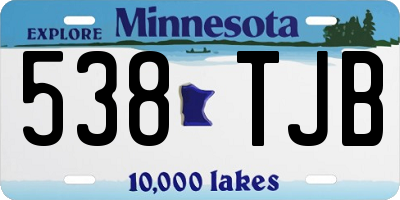 MN license plate 538TJB