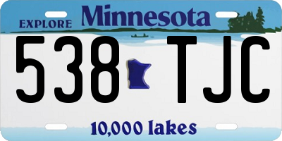 MN license plate 538TJC