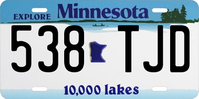 MN license plate 538TJD