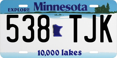 MN license plate 538TJK