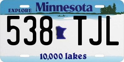 MN license plate 538TJL