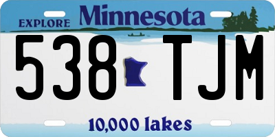 MN license plate 538TJM