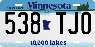 MN license plate 538TJO