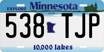 MN license plate 538TJP