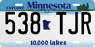 MN license plate 538TJR