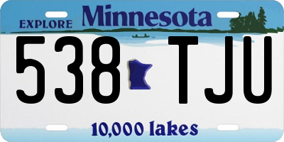 MN license plate 538TJU