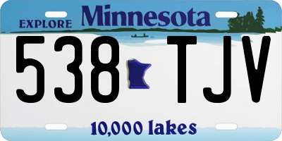 MN license plate 538TJV