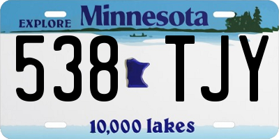 MN license plate 538TJY