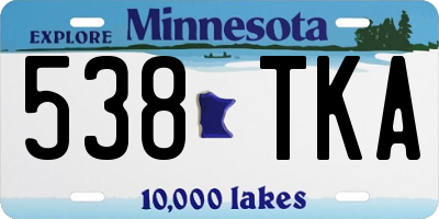 MN license plate 538TKA