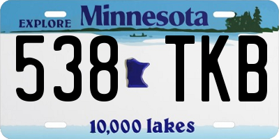 MN license plate 538TKB
