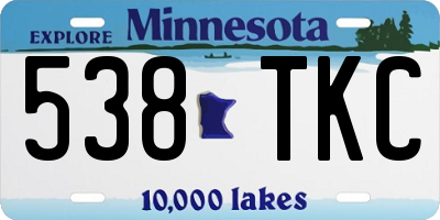 MN license plate 538TKC