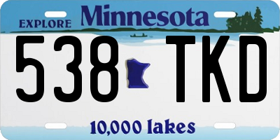MN license plate 538TKD
