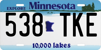 MN license plate 538TKE