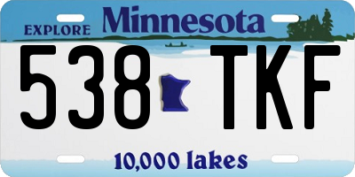 MN license plate 538TKF