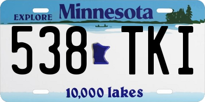 MN license plate 538TKI