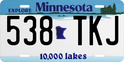 MN license plate 538TKJ