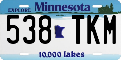 MN license plate 538TKM