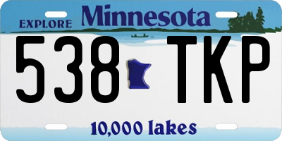MN license plate 538TKP