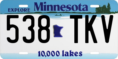 MN license plate 538TKV