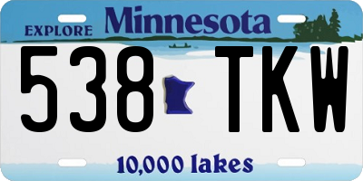 MN license plate 538TKW