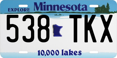 MN license plate 538TKX