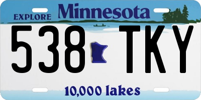 MN license plate 538TKY