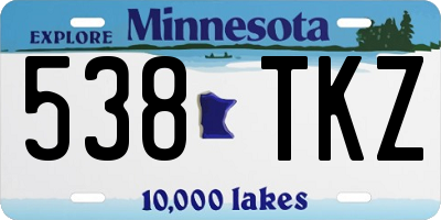 MN license plate 538TKZ