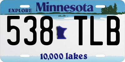 MN license plate 538TLB