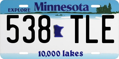 MN license plate 538TLE