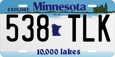 MN license plate 538TLK