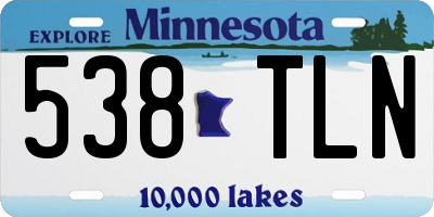 MN license plate 538TLN