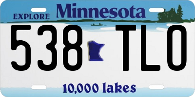 MN license plate 538TLO