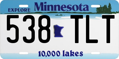 MN license plate 538TLT