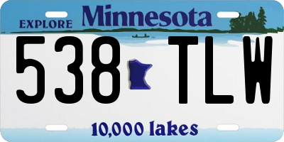MN license plate 538TLW