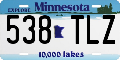 MN license plate 538TLZ