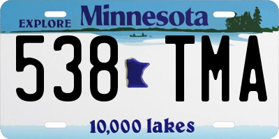 MN license plate 538TMA