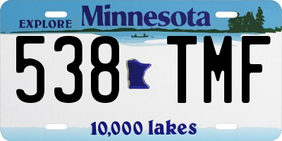MN license plate 538TMF