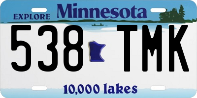 MN license plate 538TMK