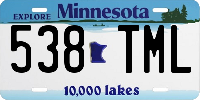 MN license plate 538TML