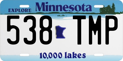 MN license plate 538TMP