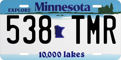 MN license plate 538TMR